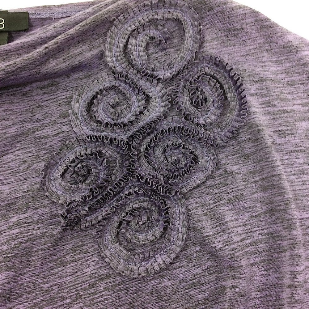 4/$25 AGB Blouse Purple Loose Fit Banded Top S - Picture 8 of 9